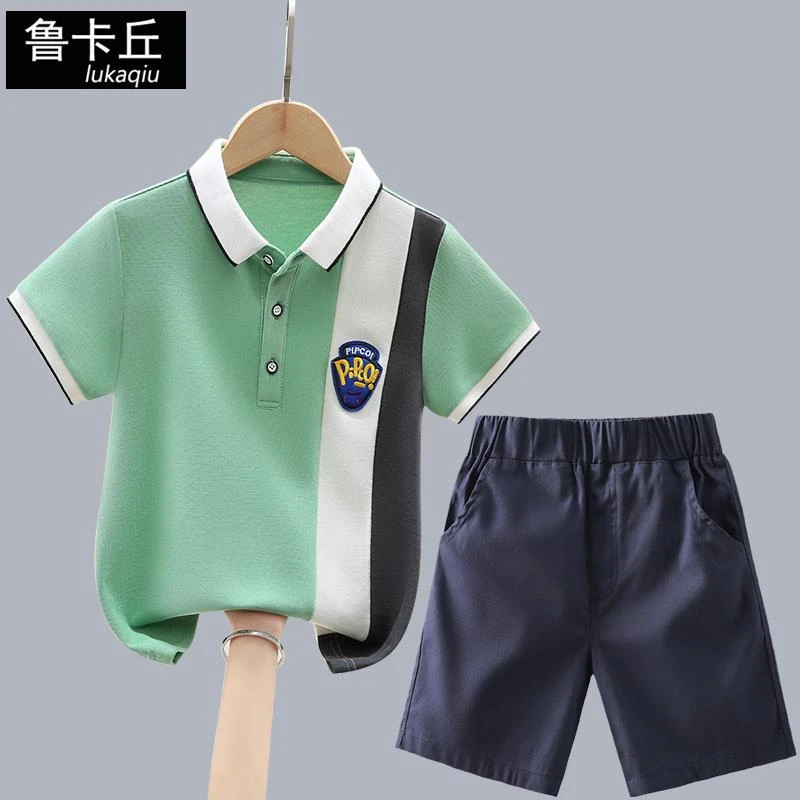 FAVMARTHA男童套装夏装2025新款中大童夏季帅气男孩短袖T恤儿童薄