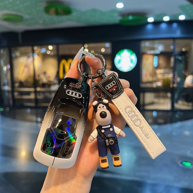 适用奥迪钥匙套新a4l/a6l/q5l/q7/q8/a3/q3/q2l/a5/a7壳炫彩包扣