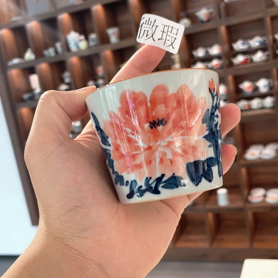 釉下手绘茶具微瑕