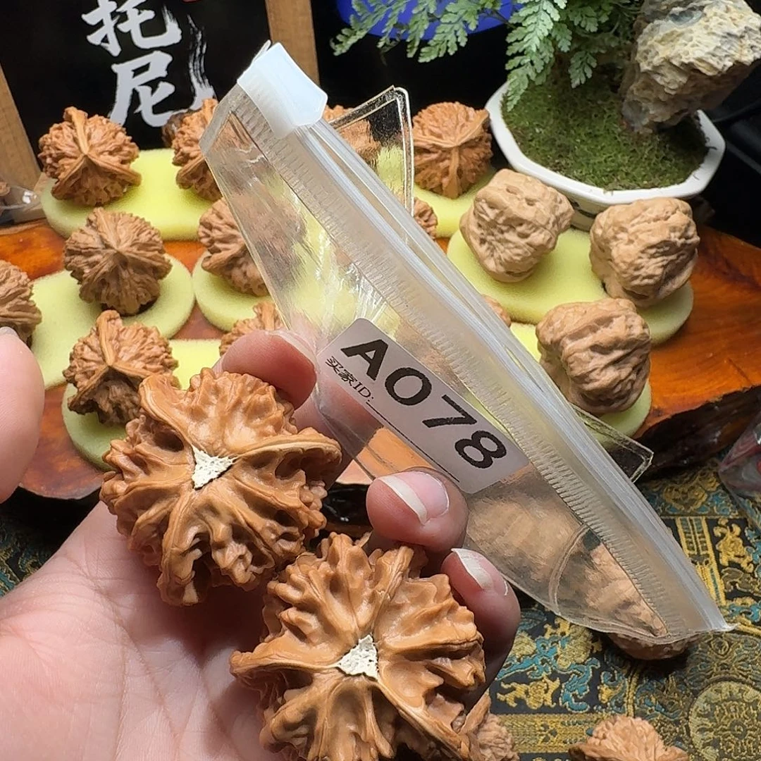 莹***肉文玩核桃把件44。078