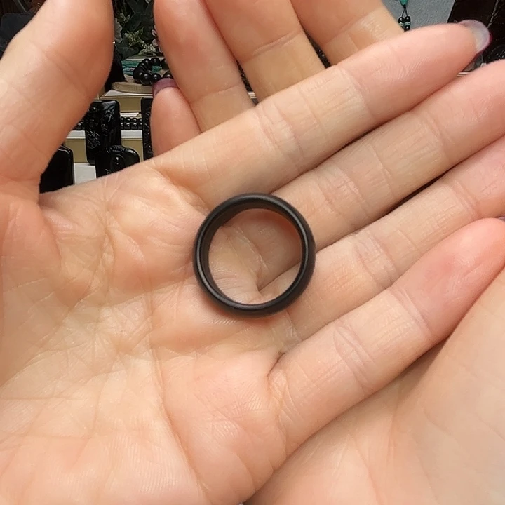 ༒***༒和田玉（墨玉）未镶嵌手链素圈20.5