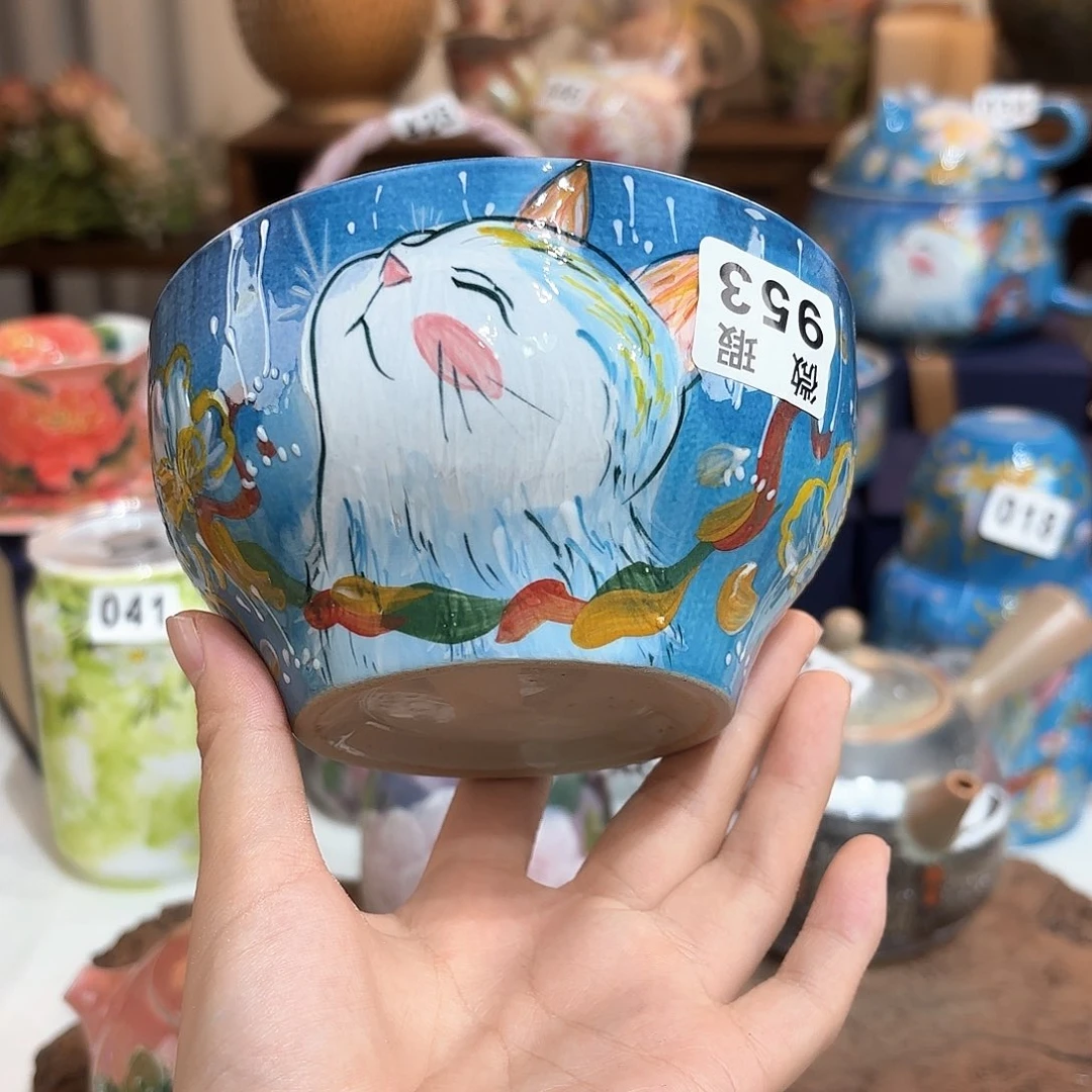 景德镇手绘高温釉下彩陶瓷茶具