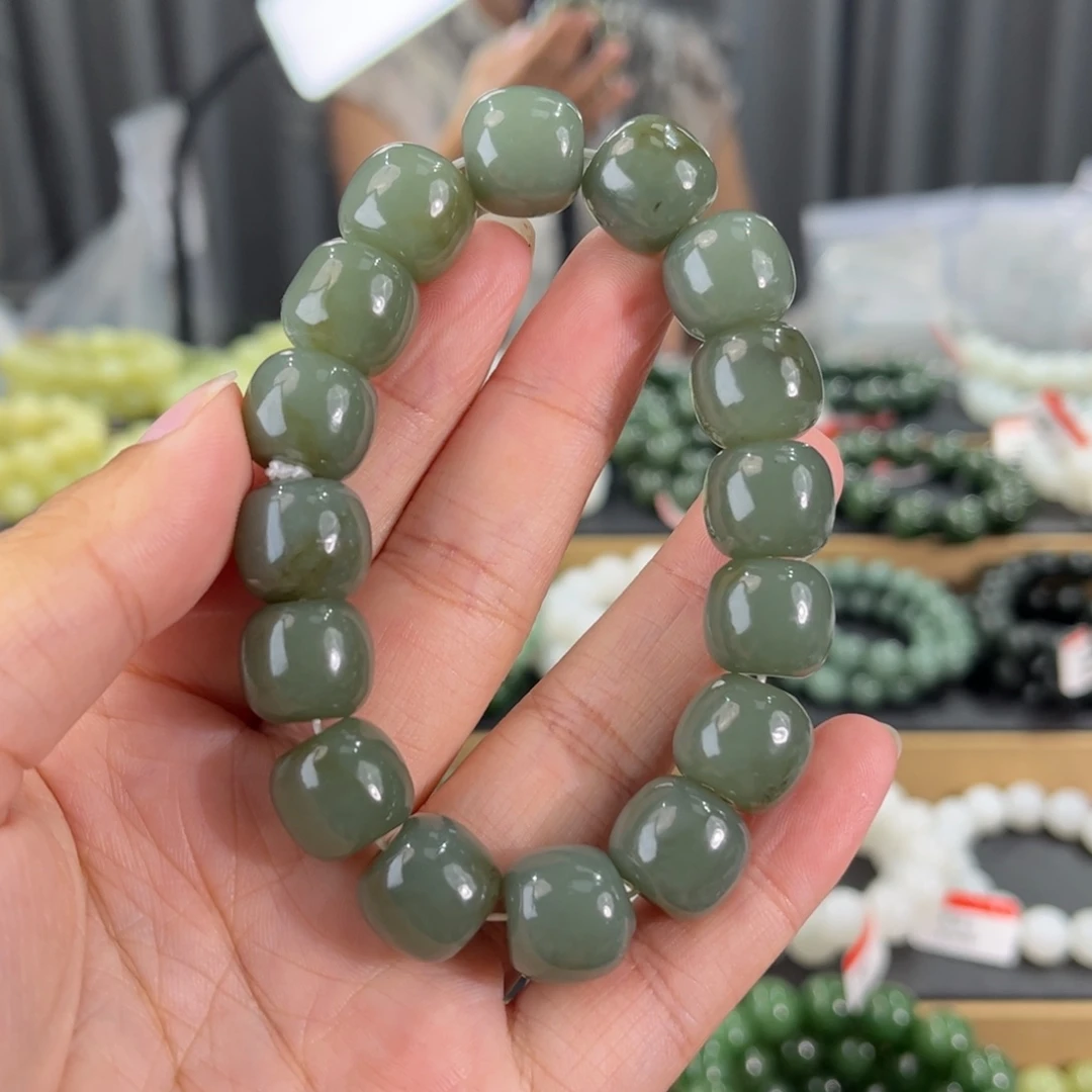 手串未镶嵌和田玉新疆且末蓝带糖卡14老型珠