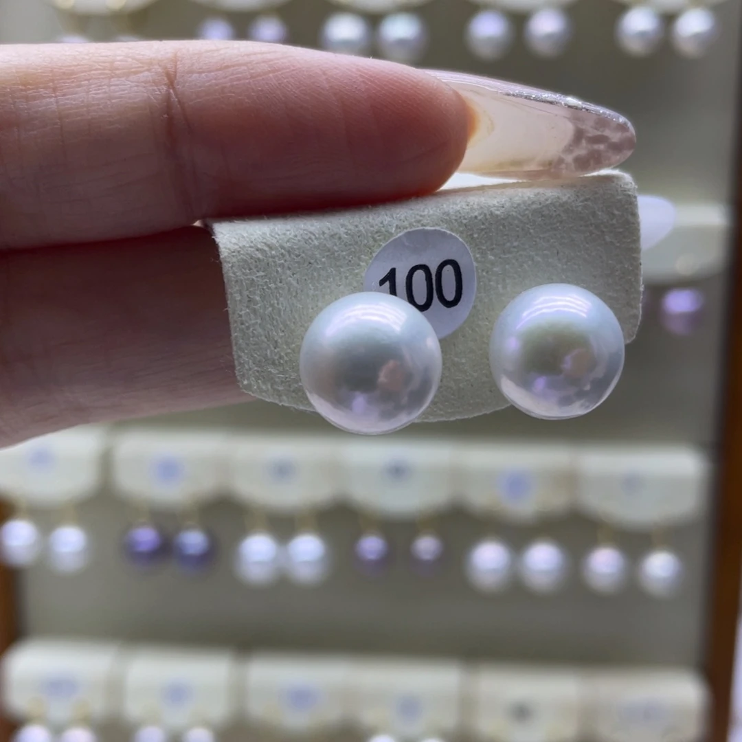 淡水珍珠耳饰18K金镶嵌