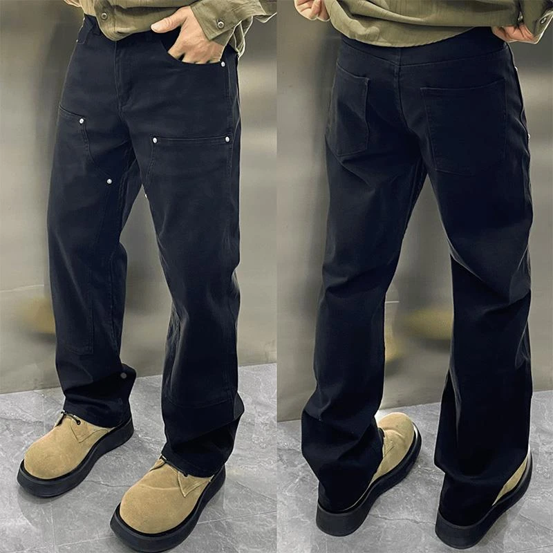 2025秋冬阔腿牛仔裤男士欧货垂感休闲裤子潮流简约百搭轻奢直筒裤