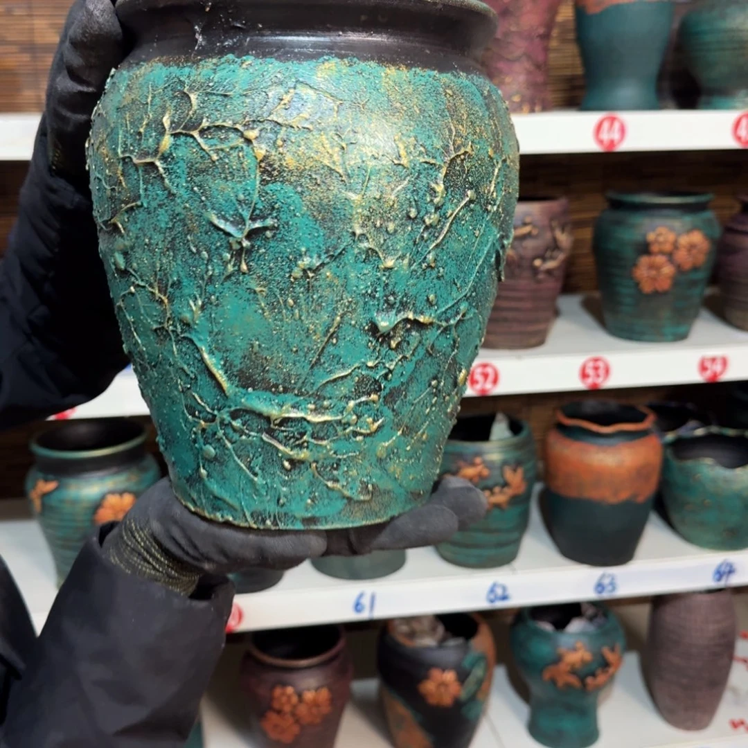 红陶红陶花盆炸炸炸