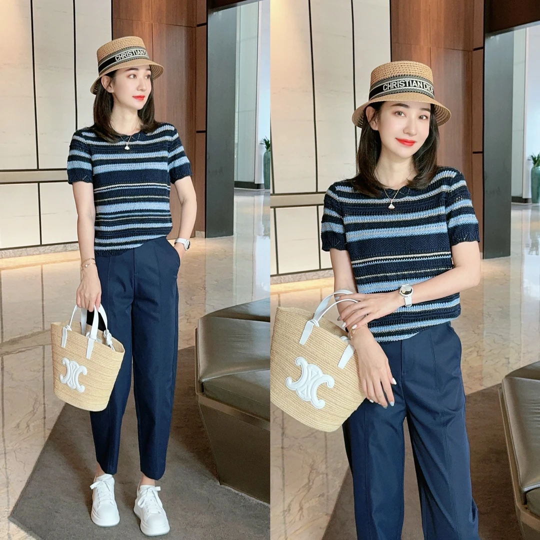 【亚麻之美】春夏休闲镂空套头针织上衣XY24506 JDND轩羽