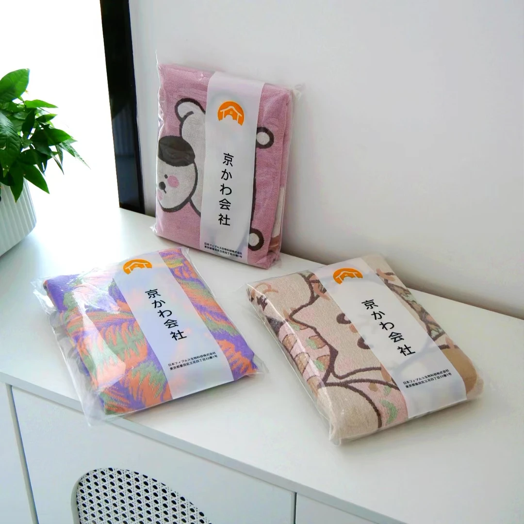【京かわ会社】一对装纱布枕巾两条装防滑枕巾52*78cm 花色随机