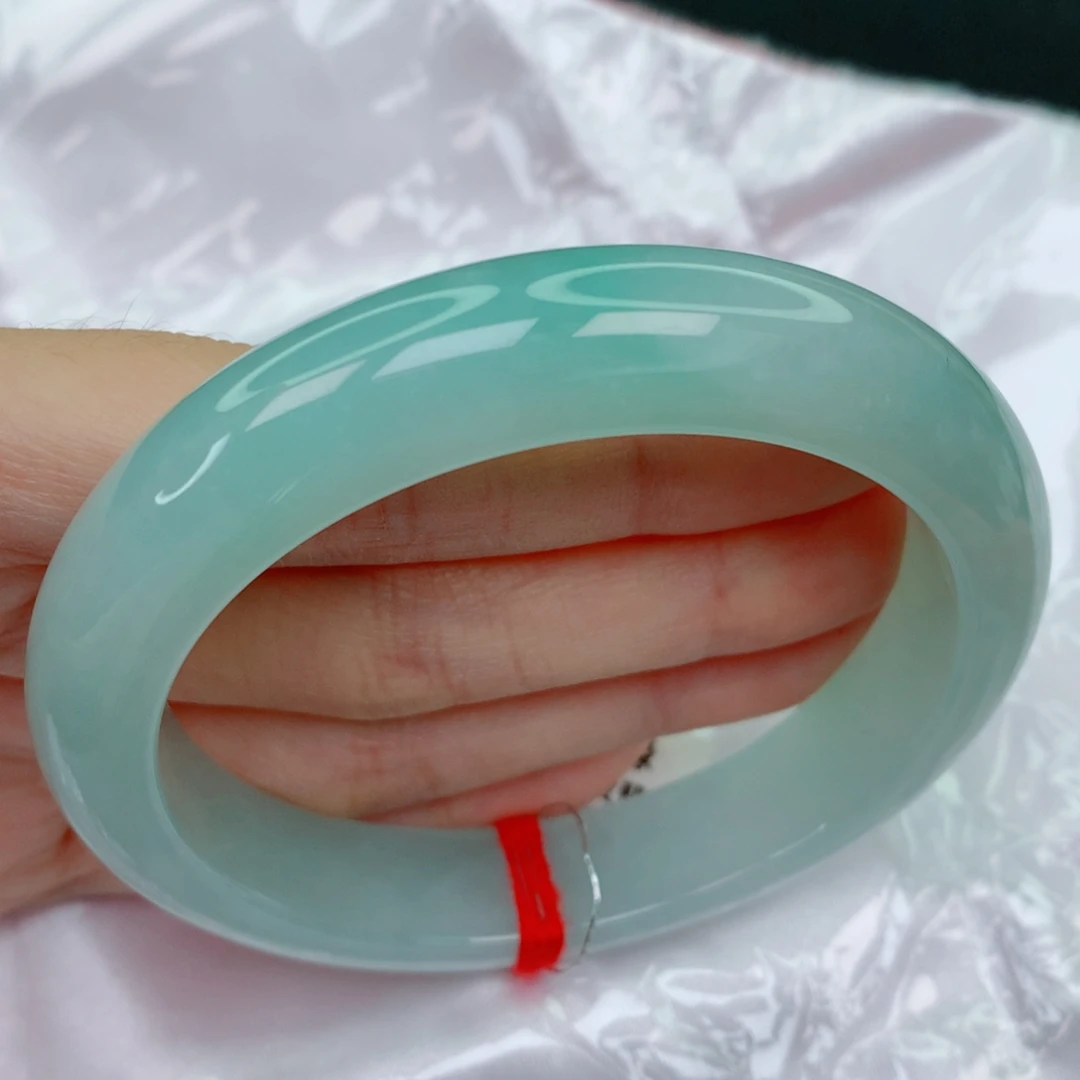 未镶嵌手镯翡翠58.4正圈，晴绿