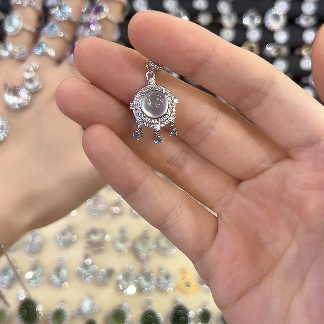 蛇纹石玉银S925镶嵌饰品?****?