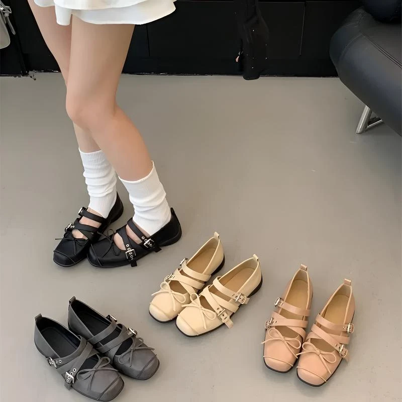 设计感复古厚底浅口单鞋女鞋2025夏季新款配裙子玛丽珍鞋芭蕾舞鞋