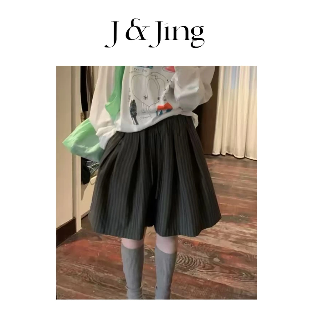 J&Jing-「海岛记忆」-裤长52cm!韩系百搭显瘦度假风5分短裤YG26199