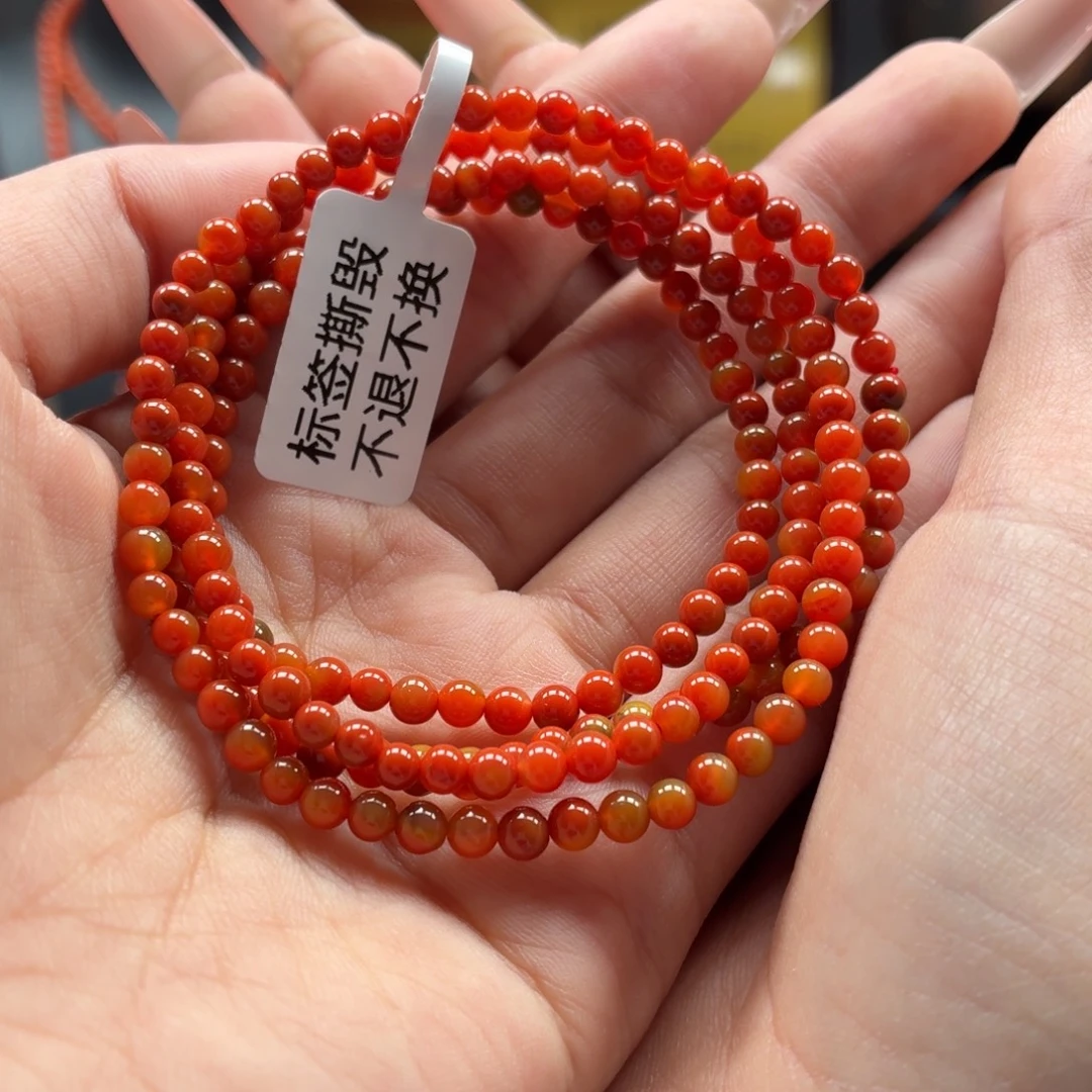 南红玛瑙未镶嵌多圈原矿保山南红蒲缥包浆多圈卡3+