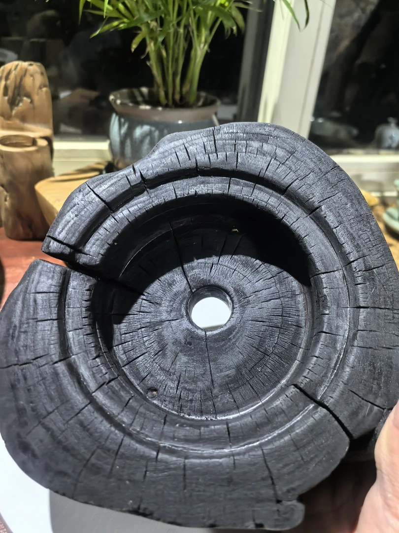 一物一拍链接，具体以直播间为主，碳化木侘寂风围炉底座，花器底座