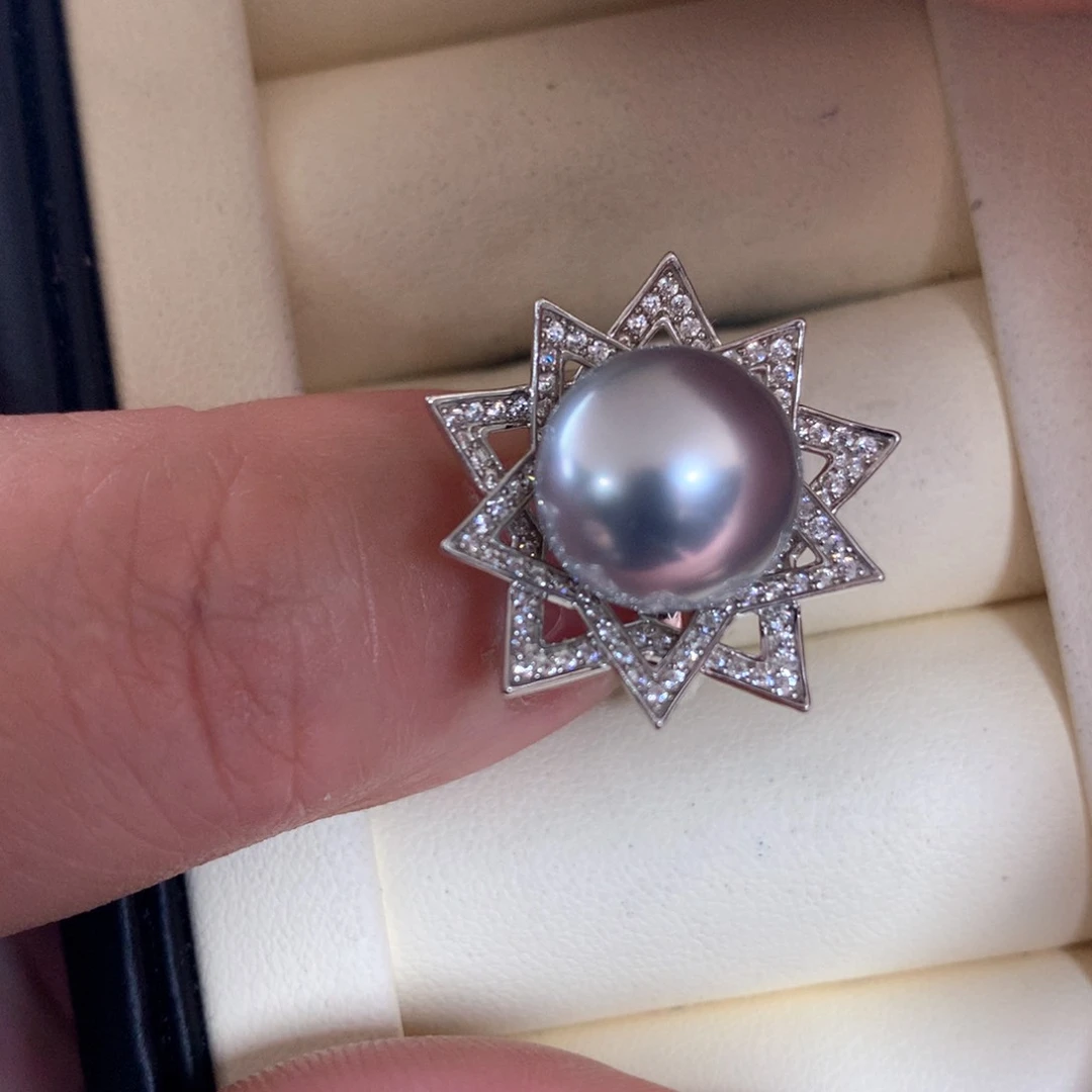 海水珍珠戒指银S925镶嵌