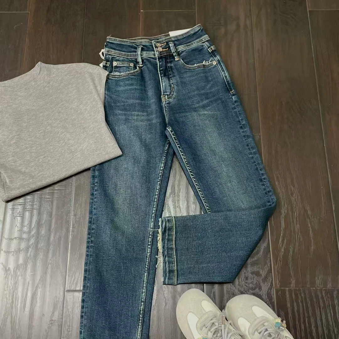 『雨美 Show』99129-2时尚百搭双扣烟管裤