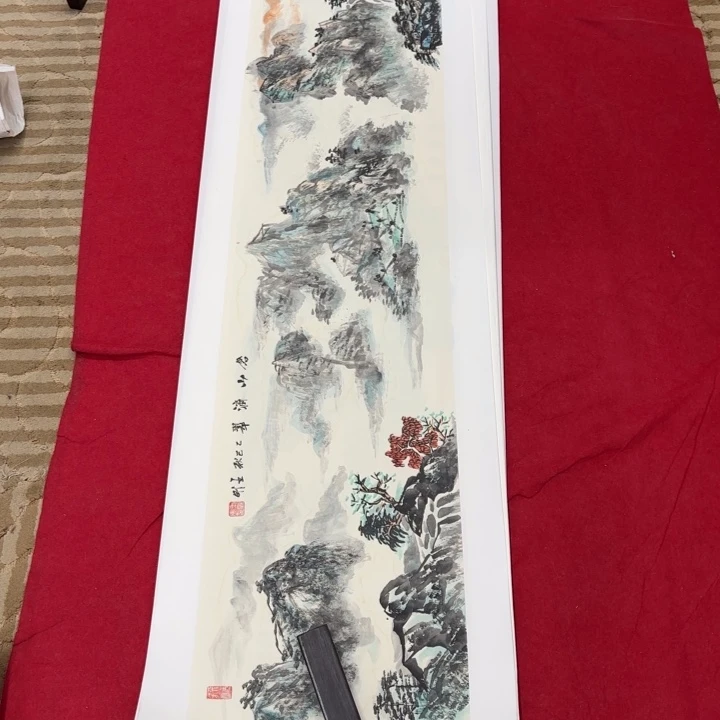 国画花鸟等图案为一体的