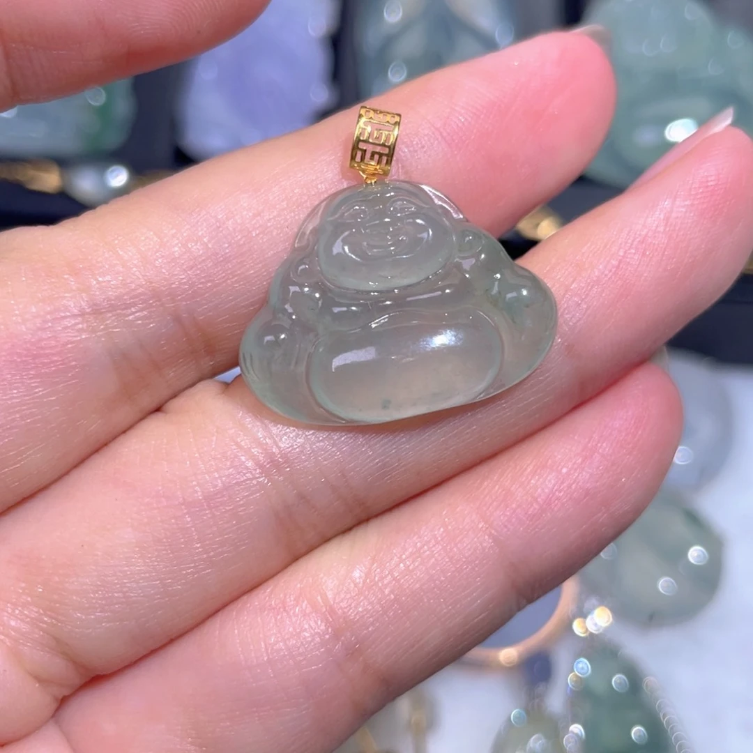 颈饰18K金镶嵌翡翠翡翠