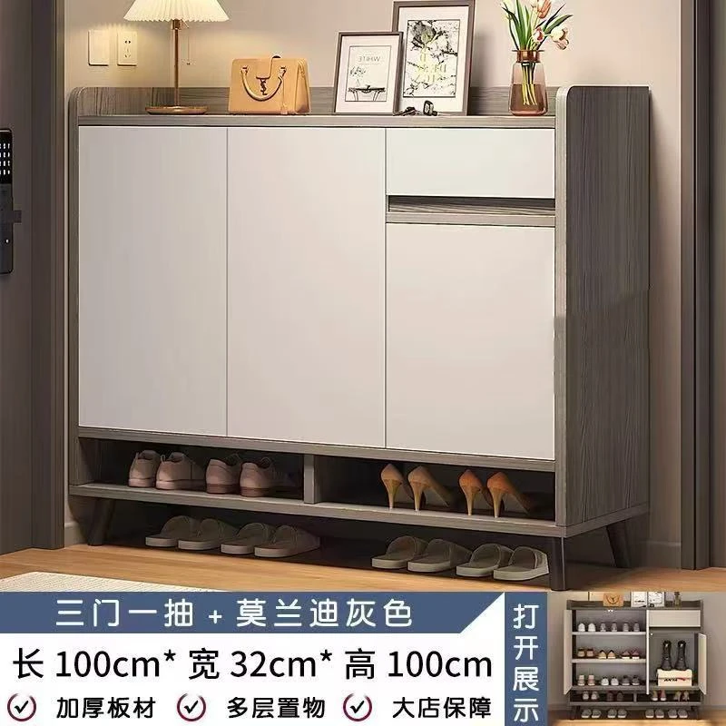 鞋柜家用门口过道高级室内收纳柜靠墙轻奢爆款2024新款简约玄关柜