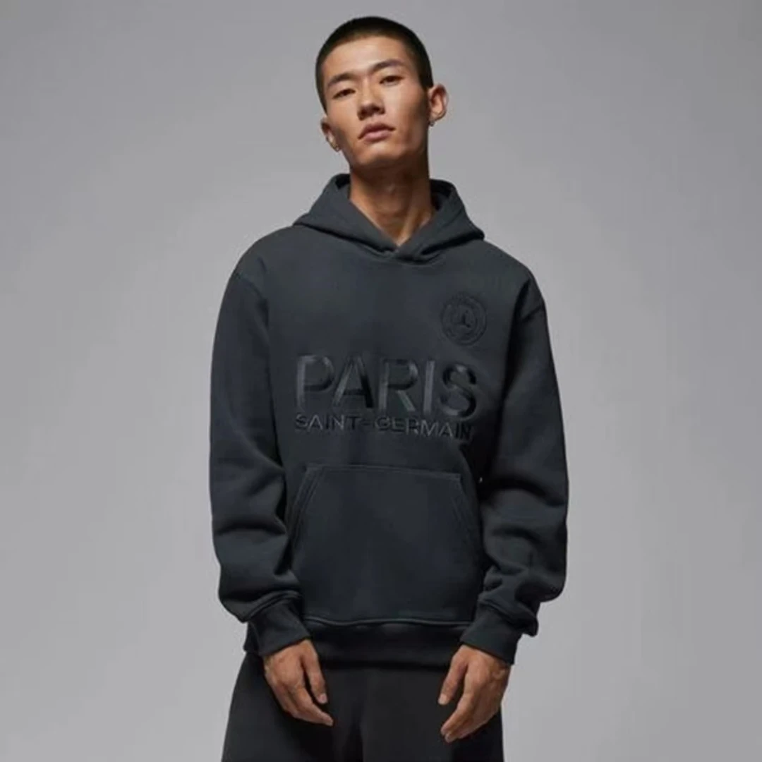 NIKE/耐克官方正品AJ男子黑色大巴黎加绒连帽卫衣HV3425-060