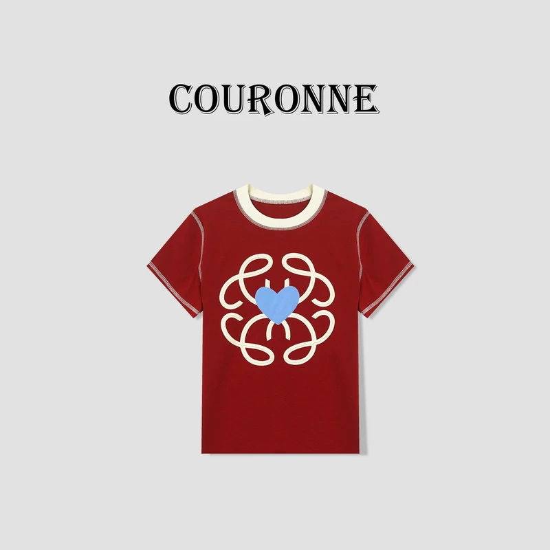 【桐桐】-潮牌设计感潮酷修身显瘦百搭圆领打底上衣26564