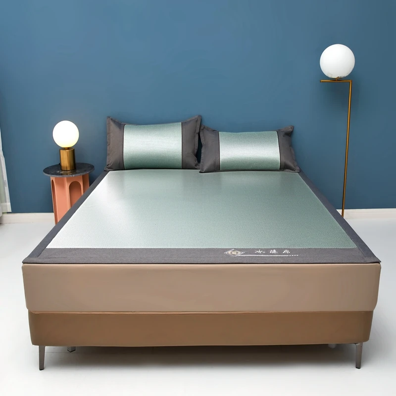 折叠款冰藤席新中式折叠式中式透气艾草席双面款简约平铺款