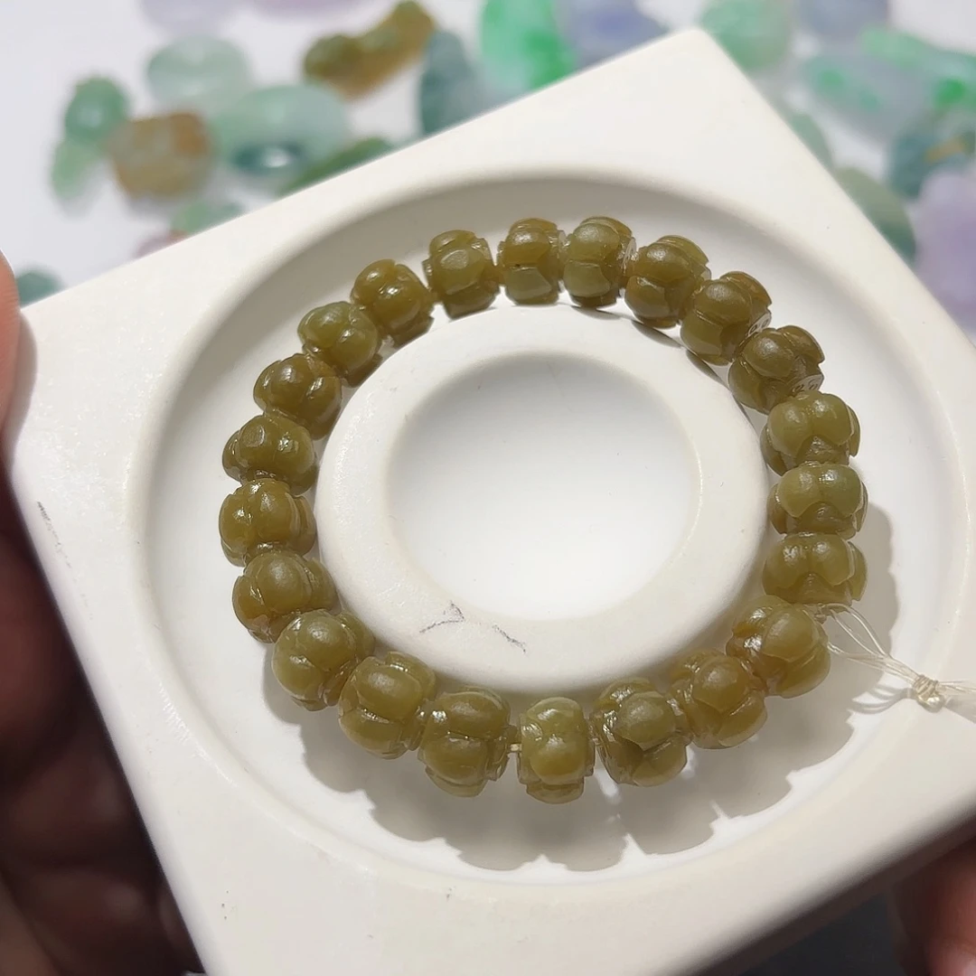 定制翡翠未镶嵌天然缅甸翡翠Ａ货莲花珠不退不换