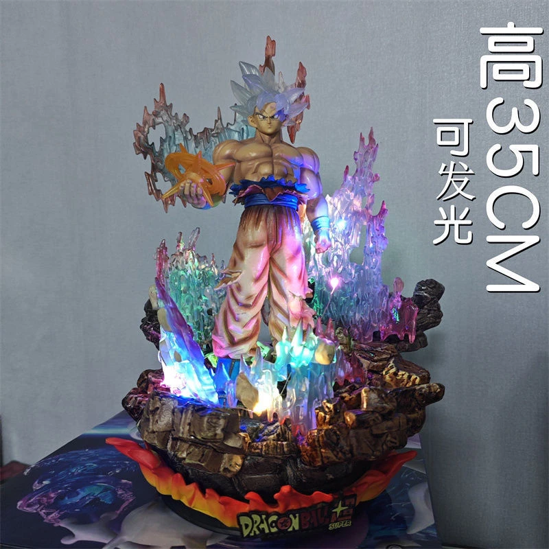FC自在极意功悟空可发光三头雕七龙珠GK手办白发自在雕像周边摆件
