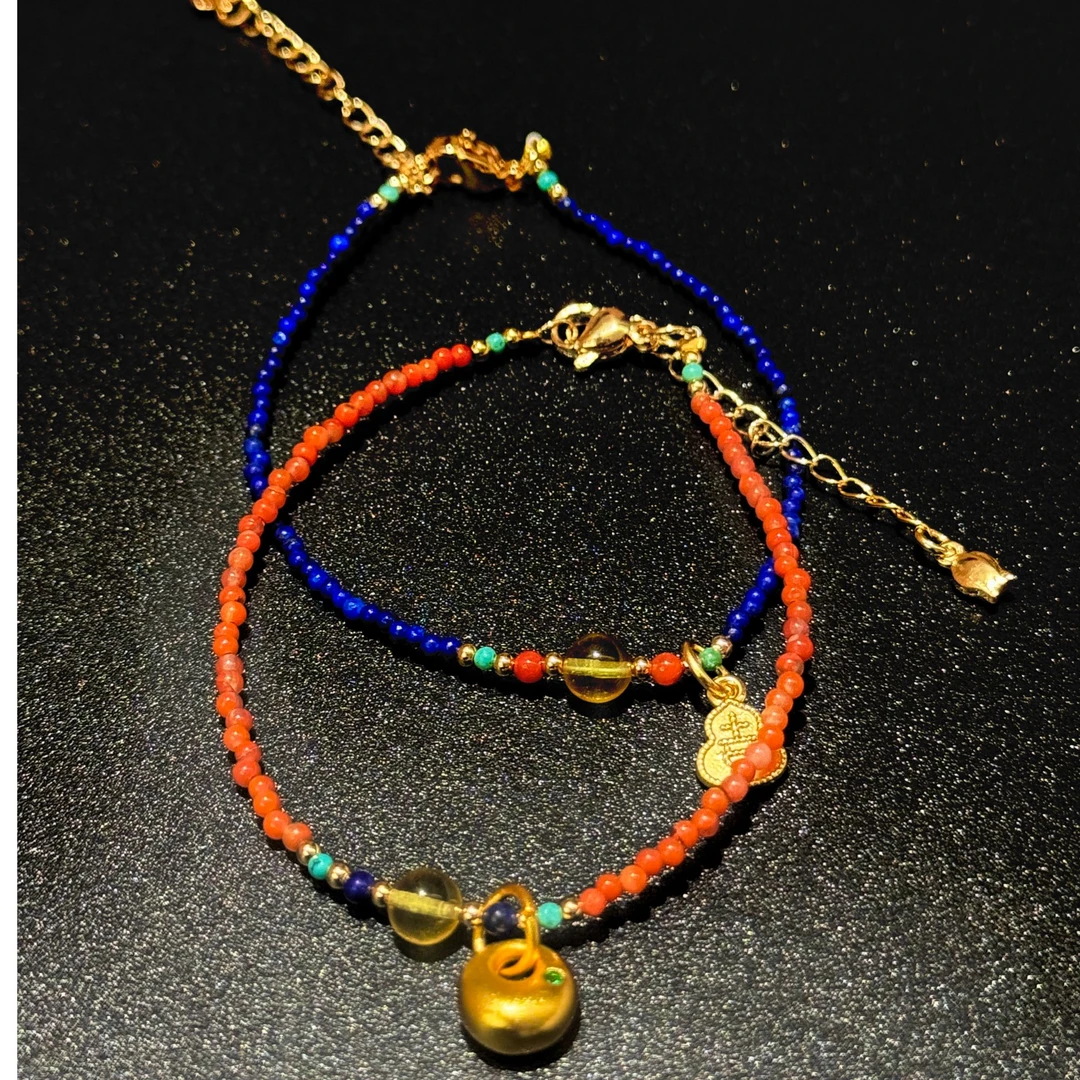 达人专属【宝福禄】天然南红+青金组合（天然珠宝多样性发其一）