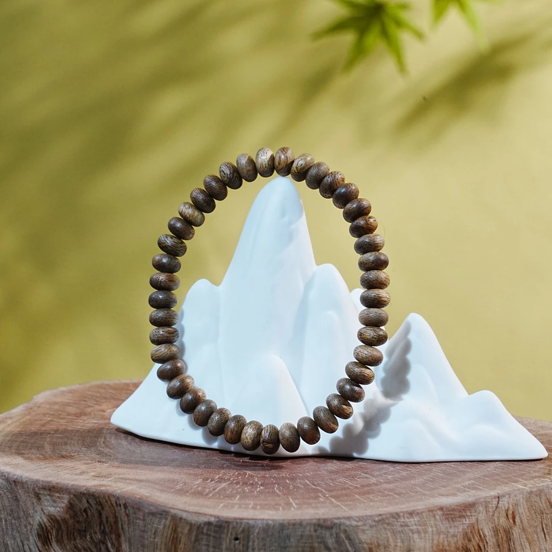 文莱黑油蛇皮纹沉香算盘珠手串0.74x0.44cm 2.89g 250917032 C