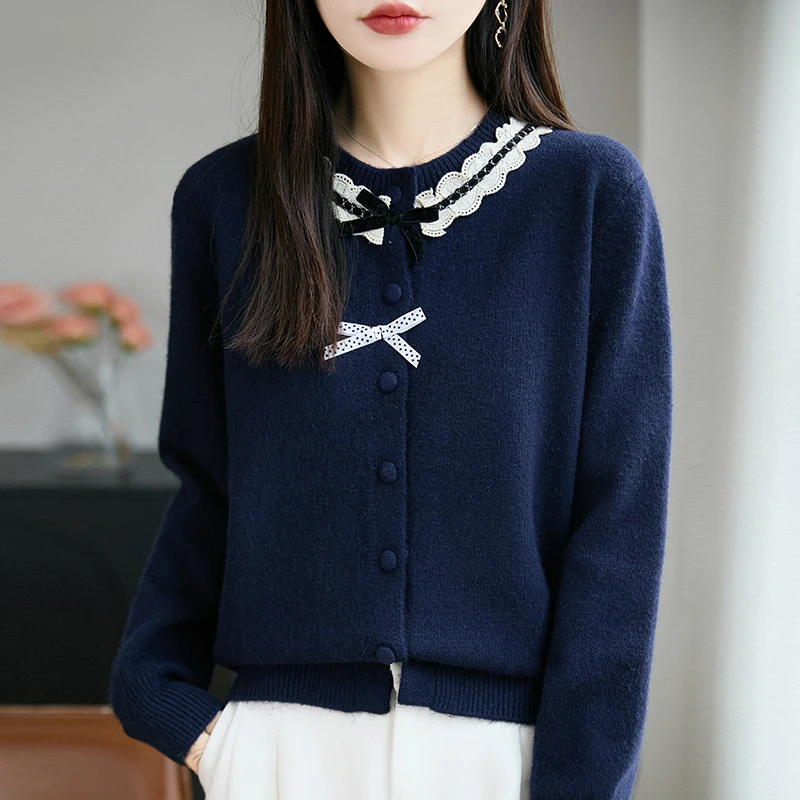 大码遮肚子针织开衫外搭女秋冬2025新款宽松小香风高级感上衣毛衣