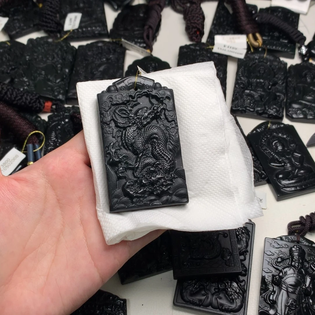 天然缅甸a货钢琴黑挂件