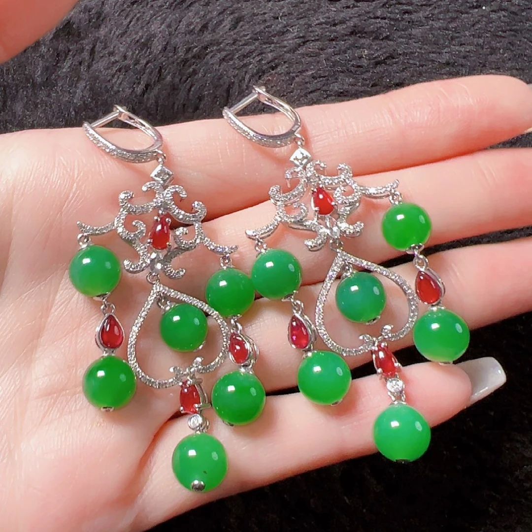 翡翠18K金镶嵌耳饰签收后24小时鉴赏期，过时不退