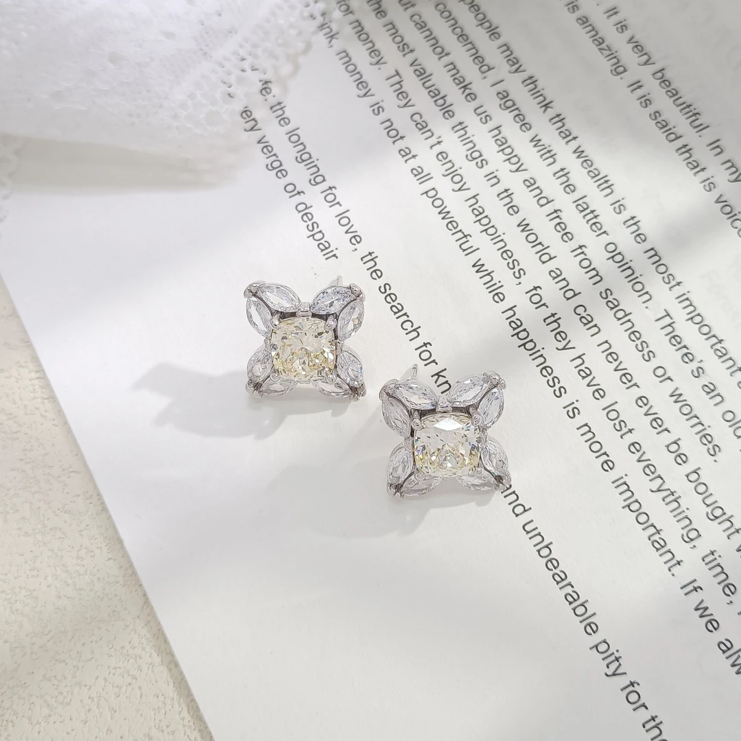 铜合金合成锆石耳饰 FXLM-54698 耳环气质时尚欧美百搭简约轻奢