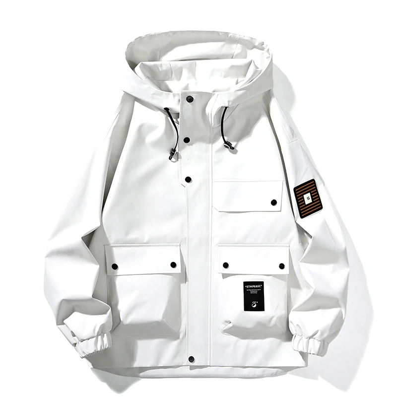 外套男士春秋冬季宽松连帽男装百搭款潮牌休闲帅气上衣夹克工装