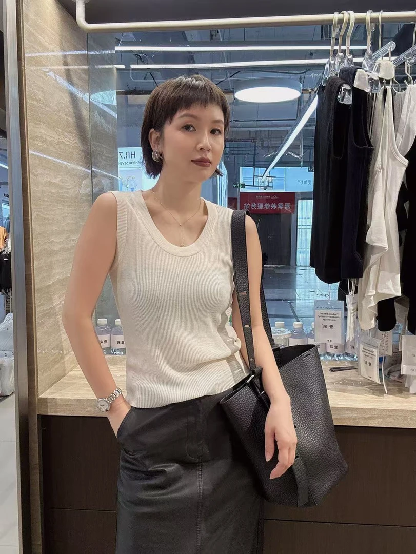 秋季百搭通勤休闲洋气打底背心无袖背心1447