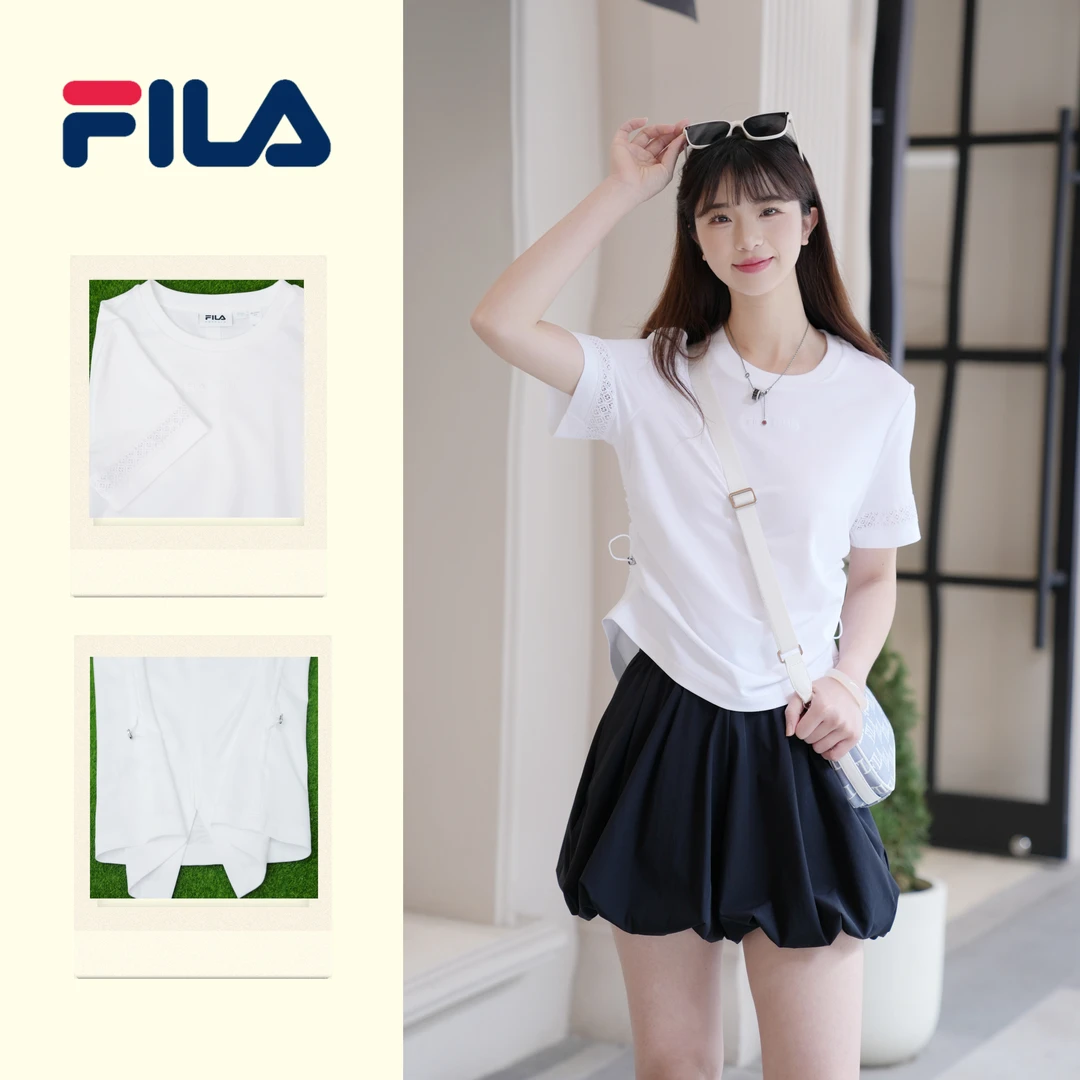 FILA斐乐【EMERALD】女子时尚透气高级夏季百搭短袖T恤 F11W524110F