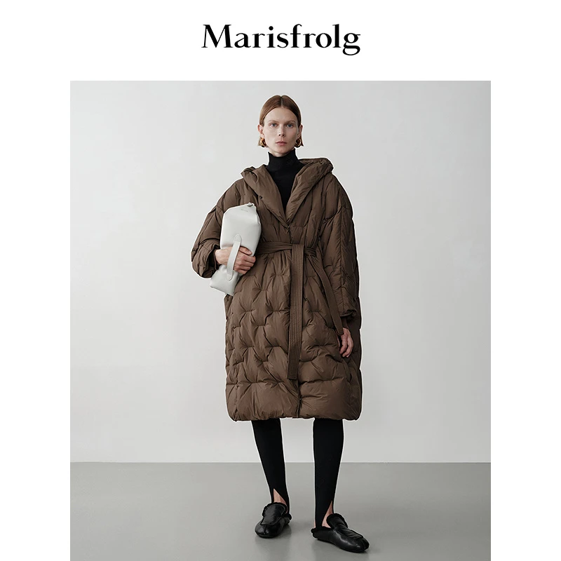 Marisfrolg玛丝菲尔冬季新款宽松休闲连帽羽绒服A1EG4707Y