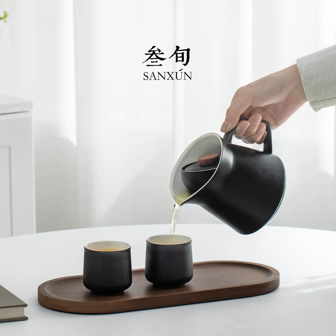 叁旬望山陶瓷茶壶泡茶家用2025新款飘逸杯泡茶壶一人独饮小茶具