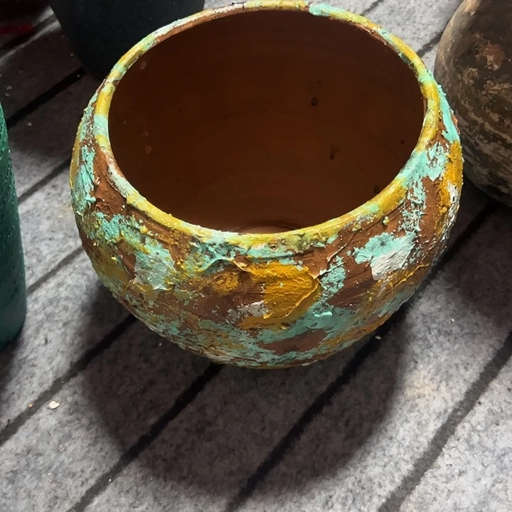 粗陶盆有孔高19口19