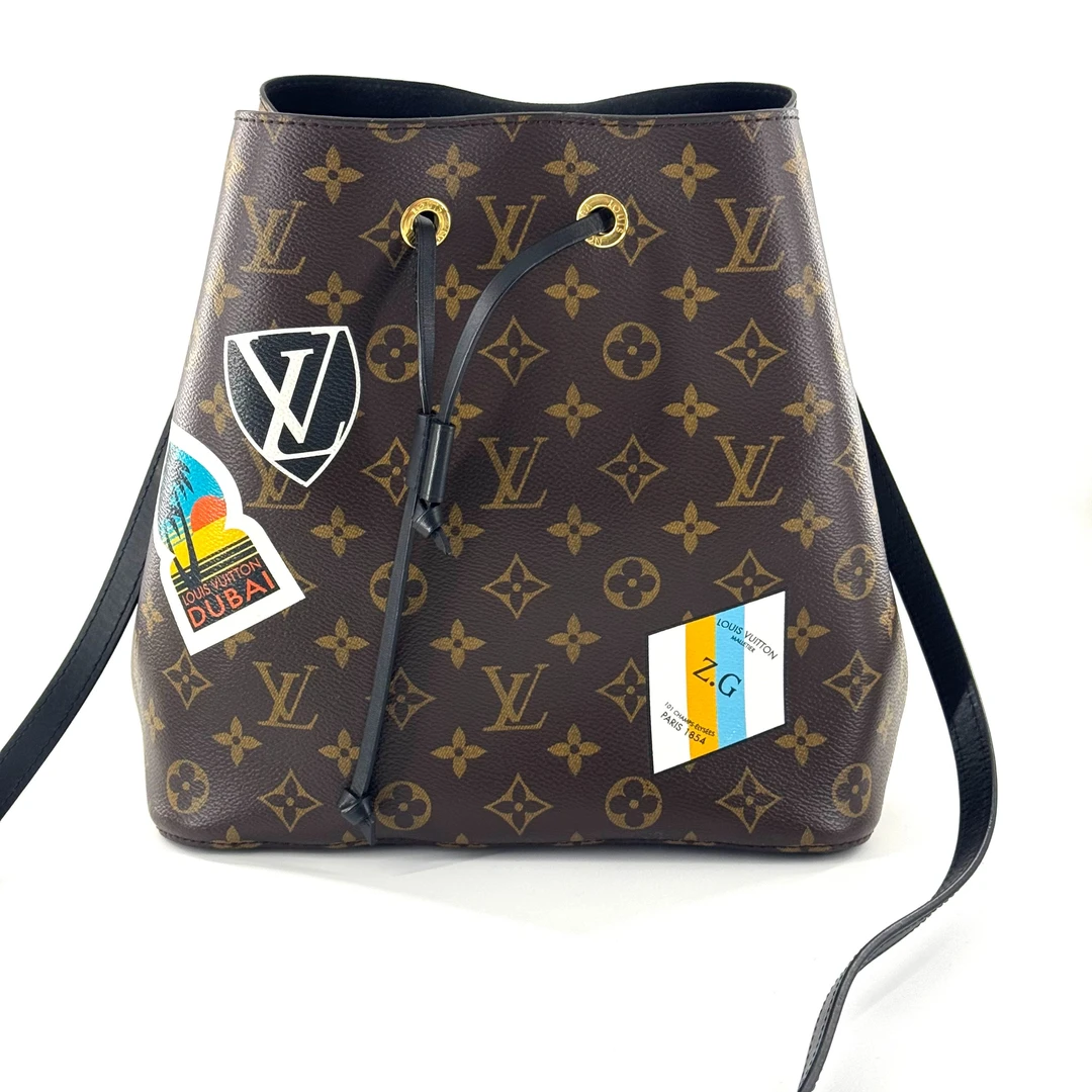 99新 LouisVuitton/路易威登 限定款 老花徽章水桶包