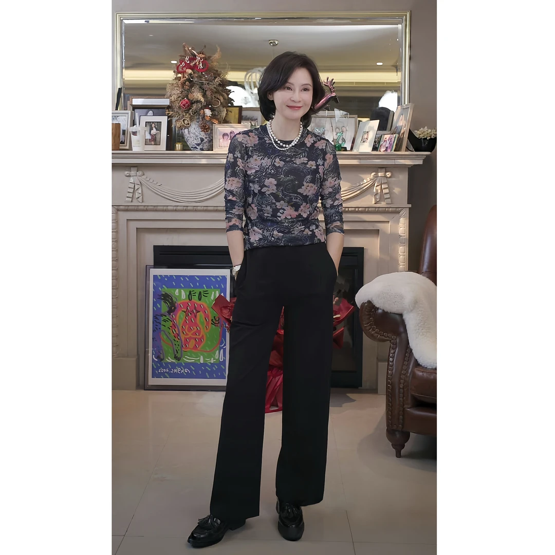 我是摩羯 皮肤衣 高弹网纱不透数码印花圆领长袖早秋T恤