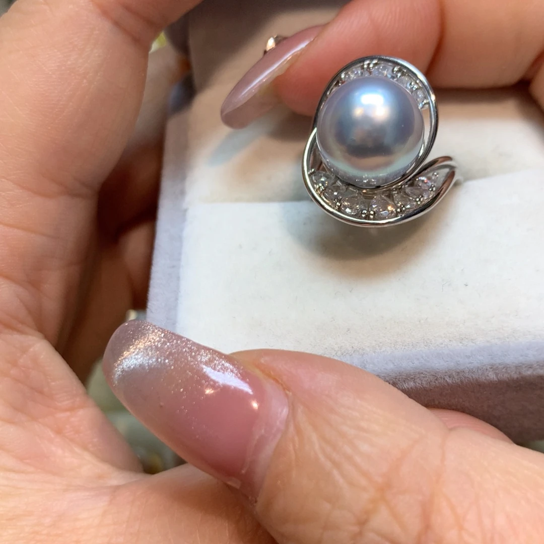 海水珍珠戒指银S925镶嵌