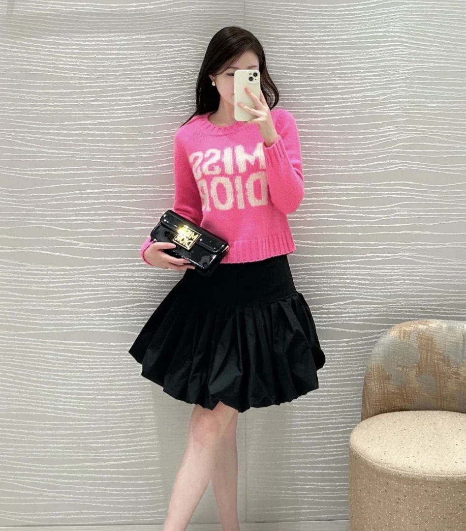 未使用 DIOR/迪奥  yy1083 山羊绒 25ss 字母logo圆领毛衣40