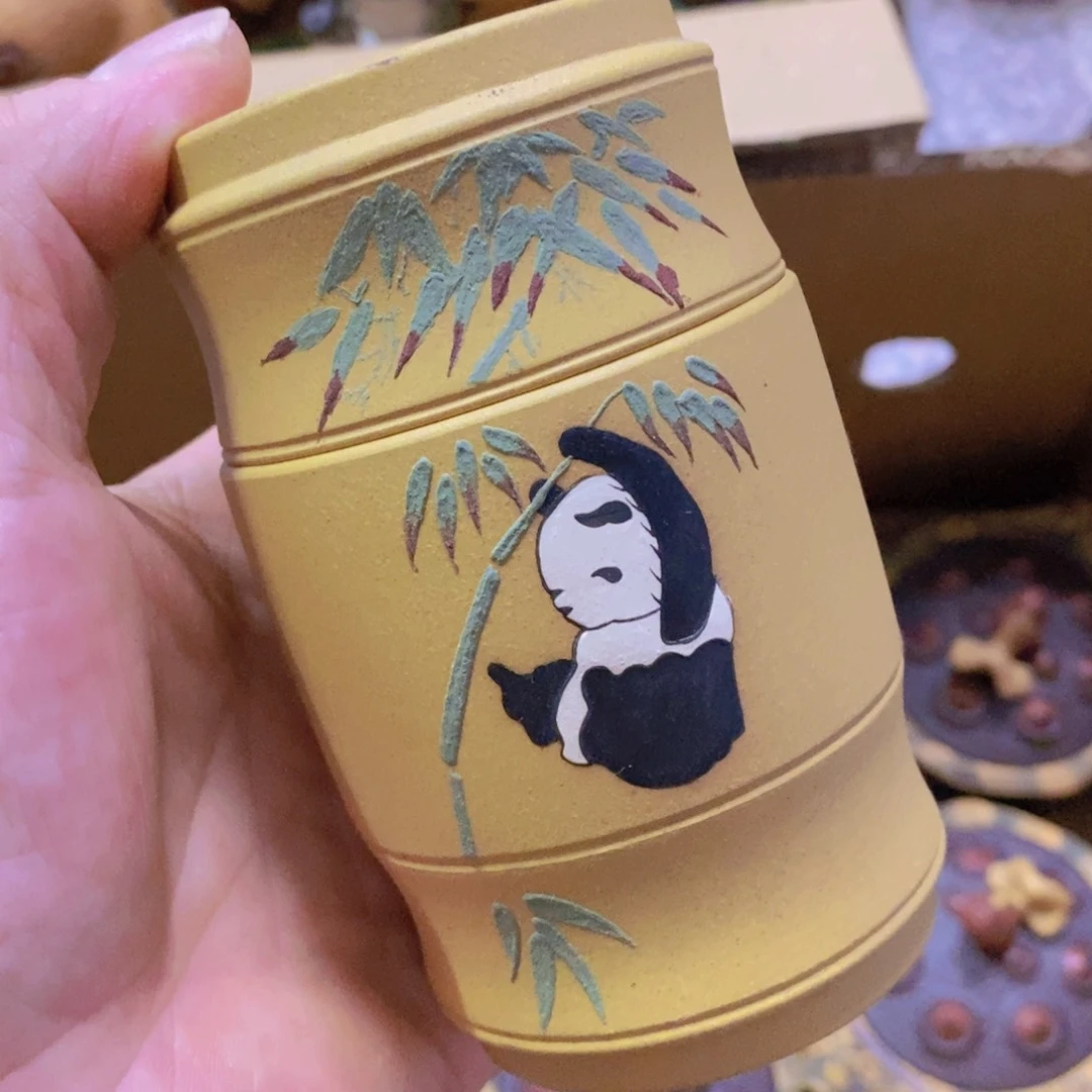 茶杯绿泥紫砂紫砂