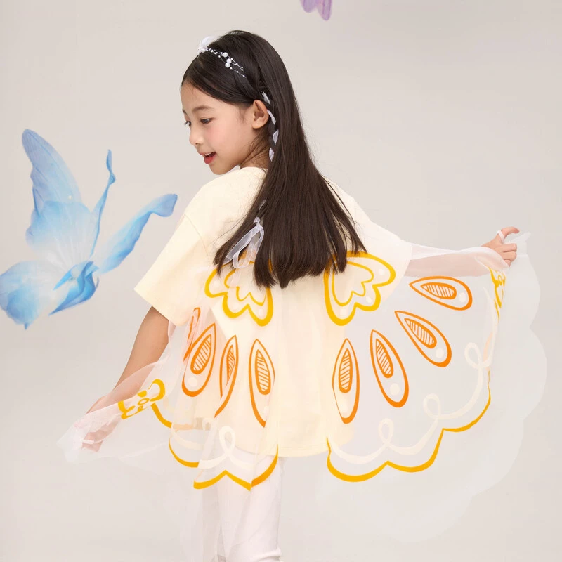 [商场同款]EP雅莹童装春夏女童新款可爱蝴蝶翅膀烫钻T恤短袖