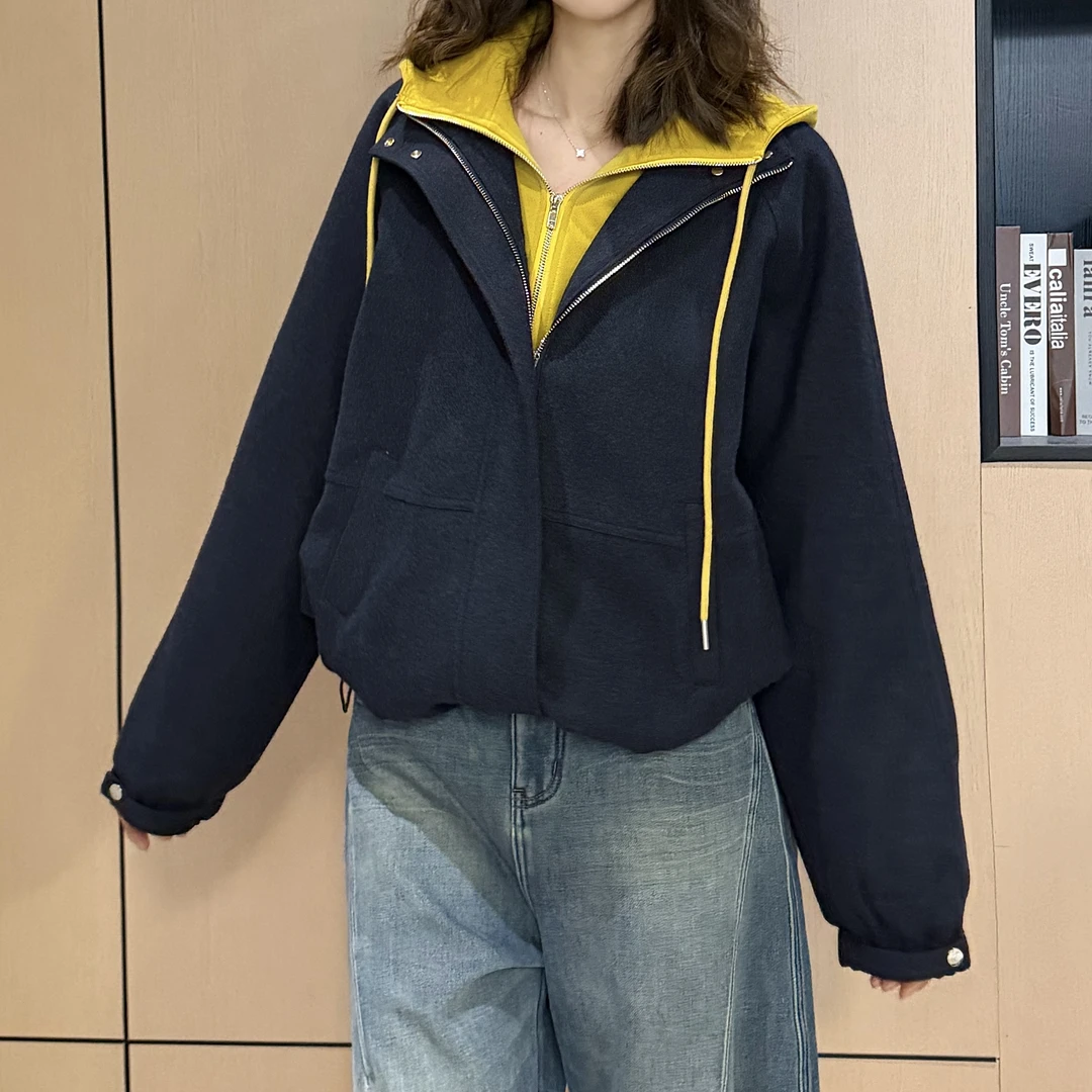 美式新款外套连帽拉链卫衣女款百搭时尚秋季潮牌宽松外套AM25662