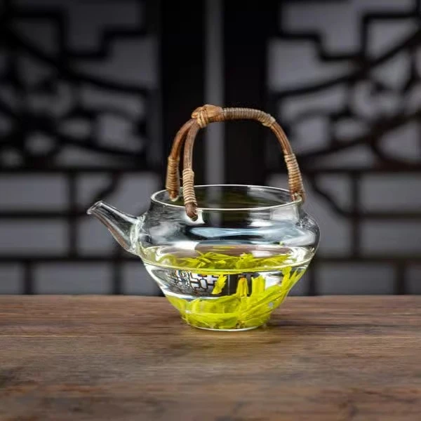 泡茶壶玻璃耐热煮花茶壶小一人用茶漏一体女士提梁泡茶器单壶家用