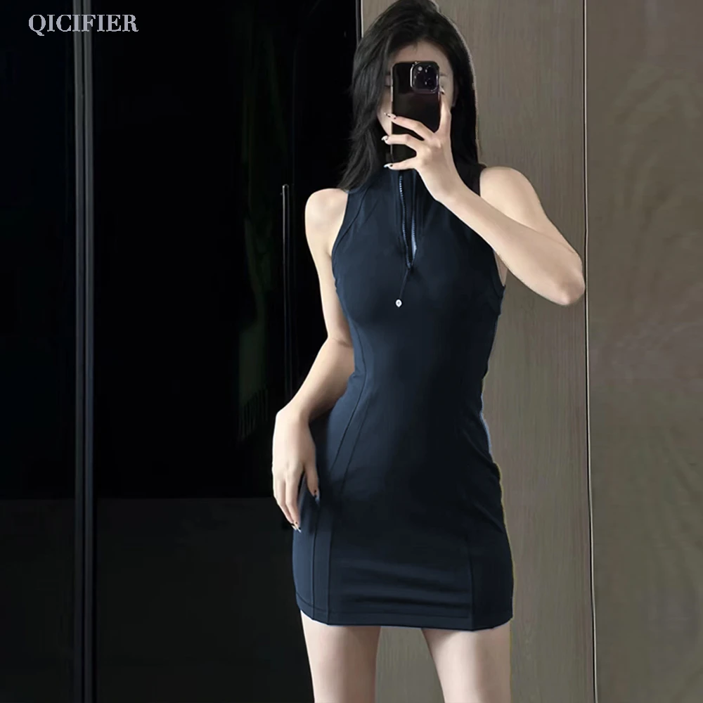 【QICIFIER】海军蓝 千金裙 无袖连衣裙 5065