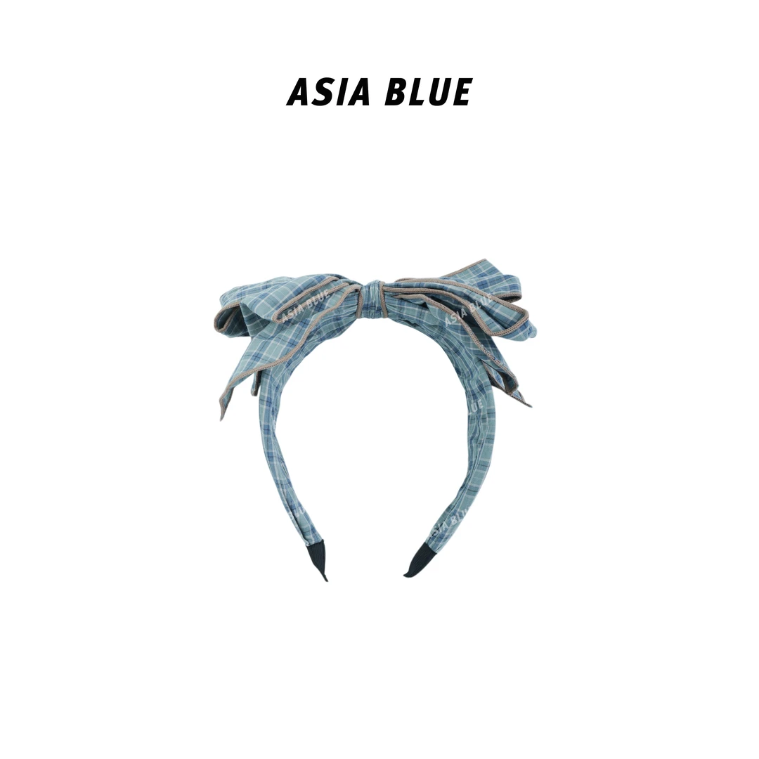 【TOGETHER】· 海风 · 韩系百搭格子蝴蝶结显脸小宽边发箍发饰W1831